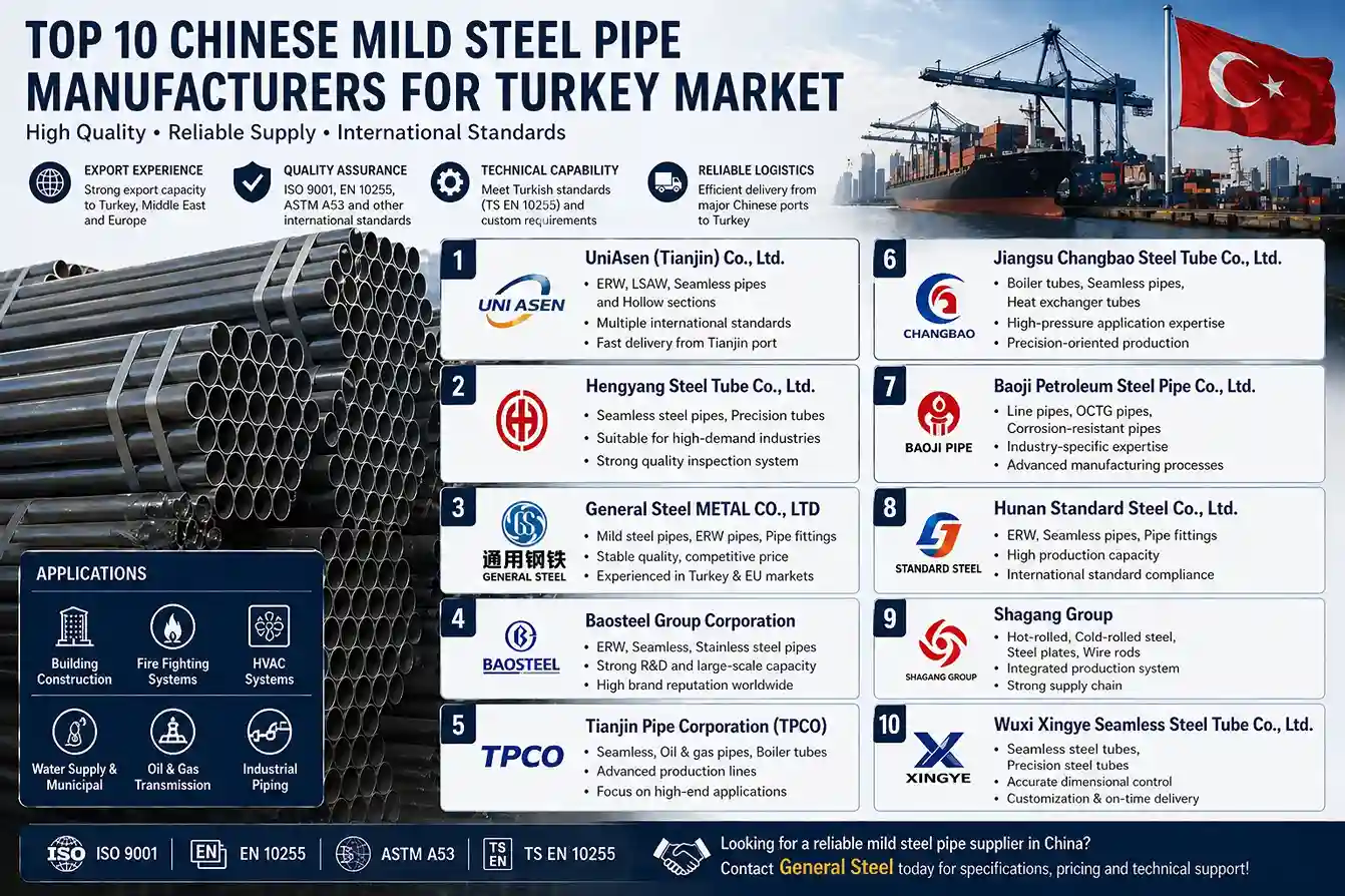 TOP 10 Mild Steel Pipe Manufacturers in China